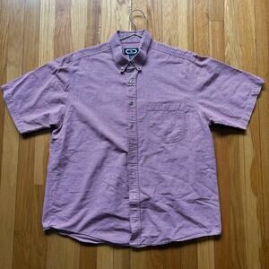 Three Rivers Mens Button Down L Red Gingham Plaid Short Sleeve Vintage 90's  Y2k